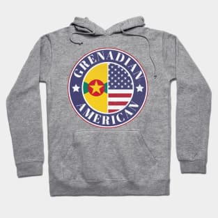 Proud Grenadian-American Badge - Grenada Flag Hoodie